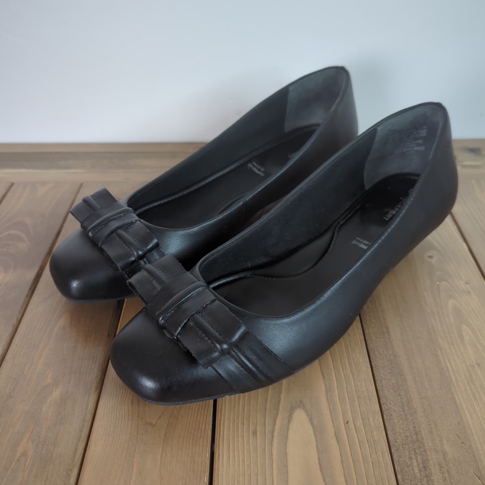 Rockport Adidas Women’s Black Leather Low Heel Office Work Heels Shoe